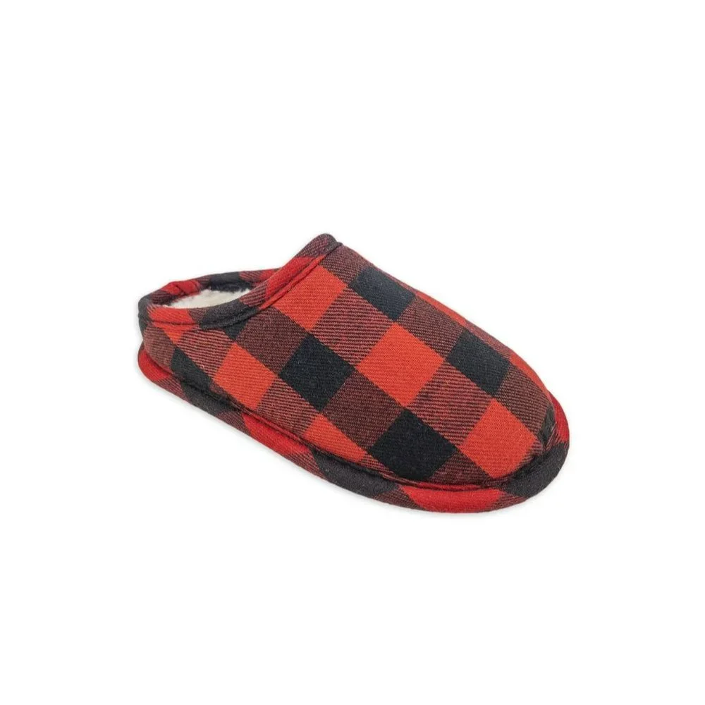 NWT Holiday Time Toddler Indoor/Outdoor Sole Breathable‎ Plaid Slippers SZ 11/12
